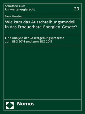 cover image of Wie kam das Ausschreibungsmodell in das Erneuerbare-Energien-Gesetz?